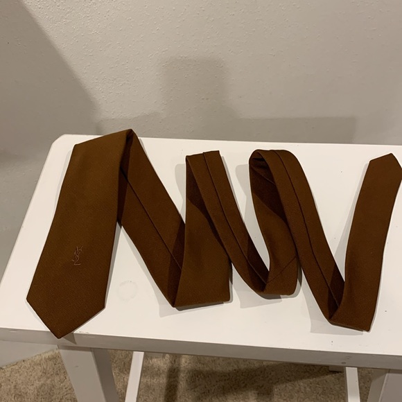 YVES SAINT LAURENT TIE GOLDEN BROWN - Picture 4 of 5